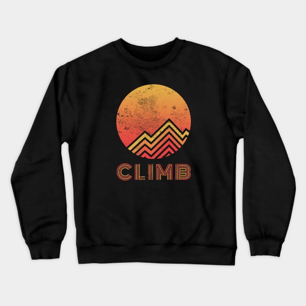 Retro Climb - Rock Climbing Crewneck Sweatshirt by TheWanderingFools